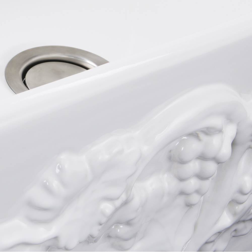 30-Inch Farmhouse Fireclay Sink with Grapes Apron