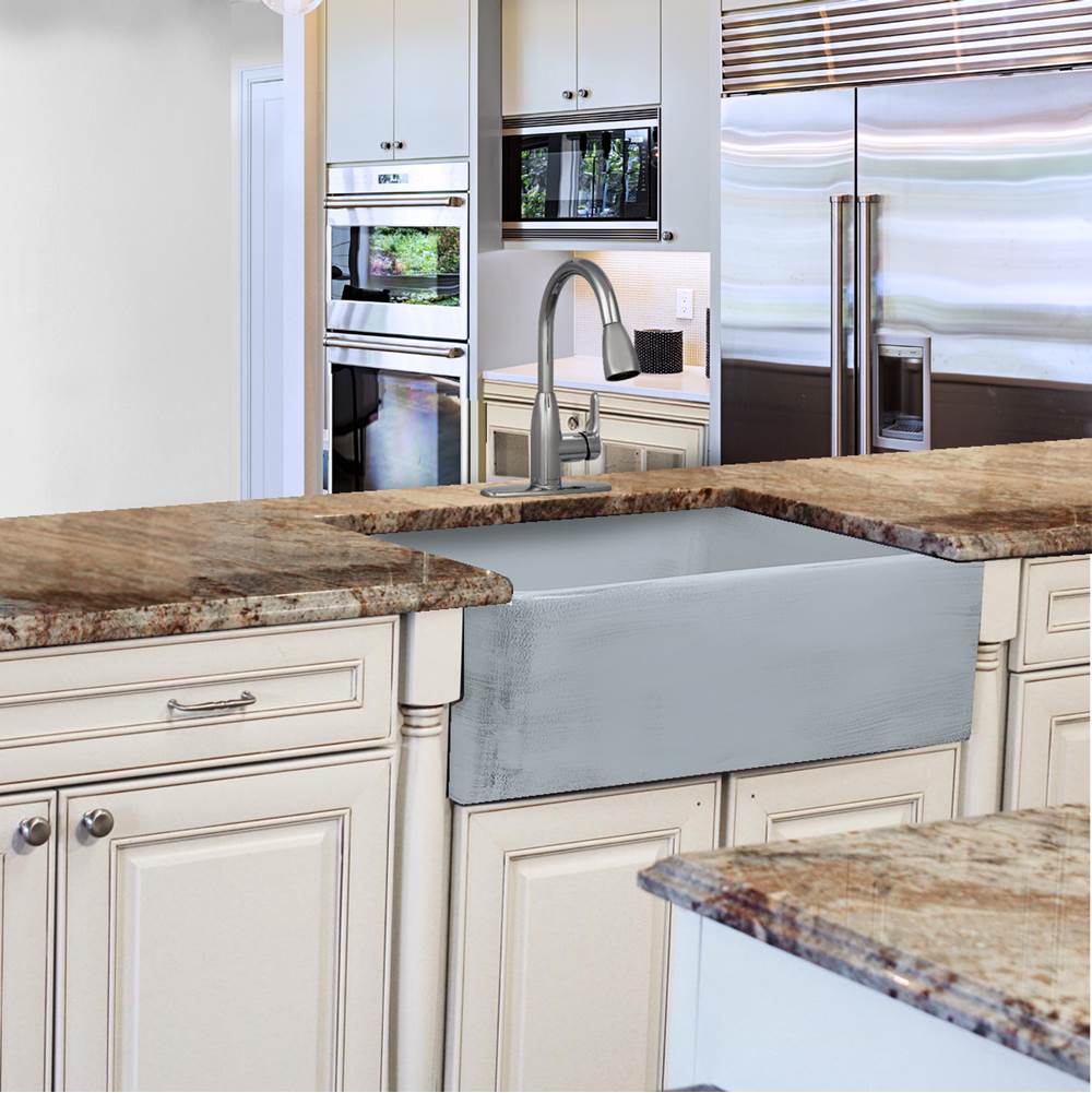 30-Inch Farmhouse Fireclay Sink with Concrete Finish