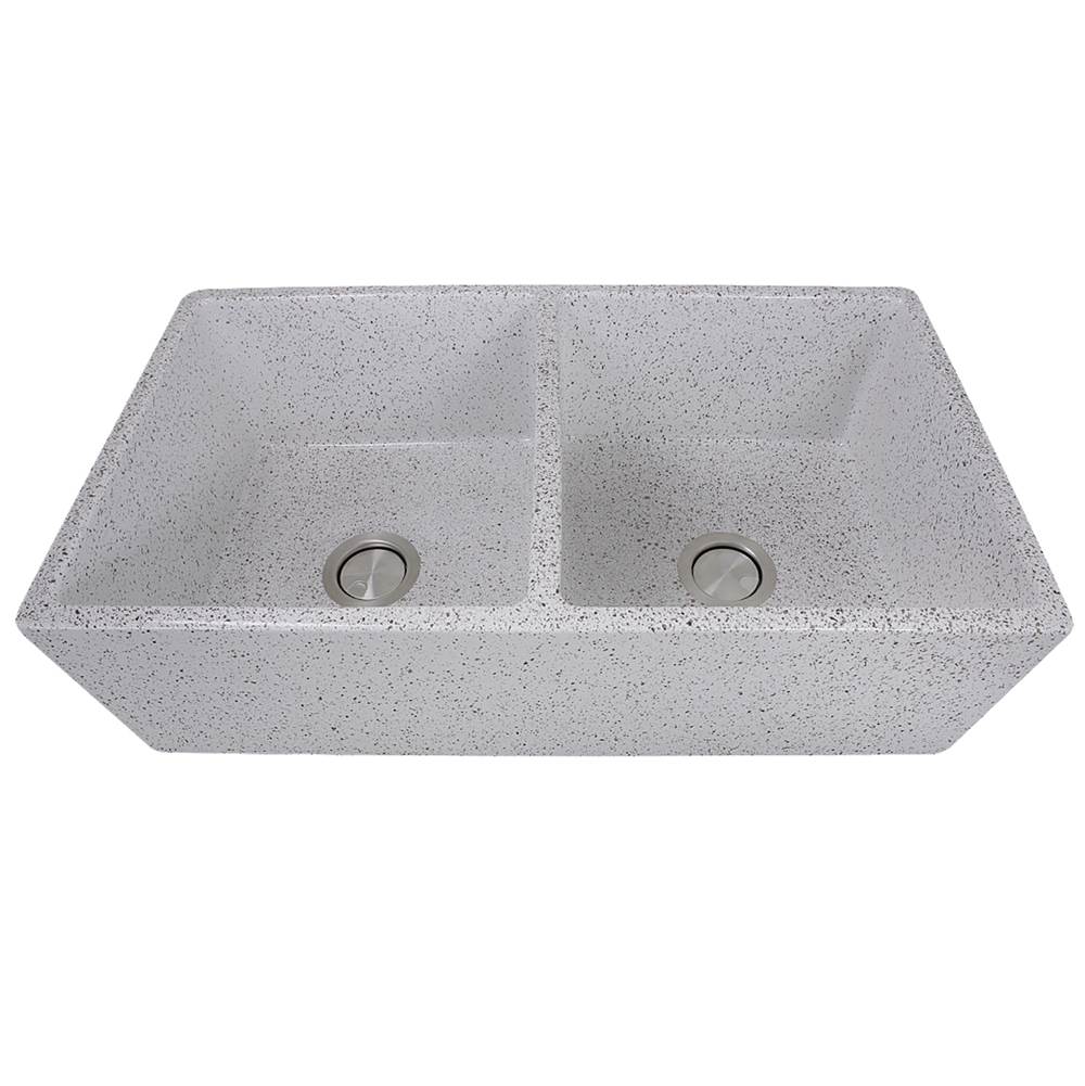 Nantucket Sinks - Double Bowl Farmhouse Fireclay Sink with Pietra Sarda Finish - Pietra Sarda