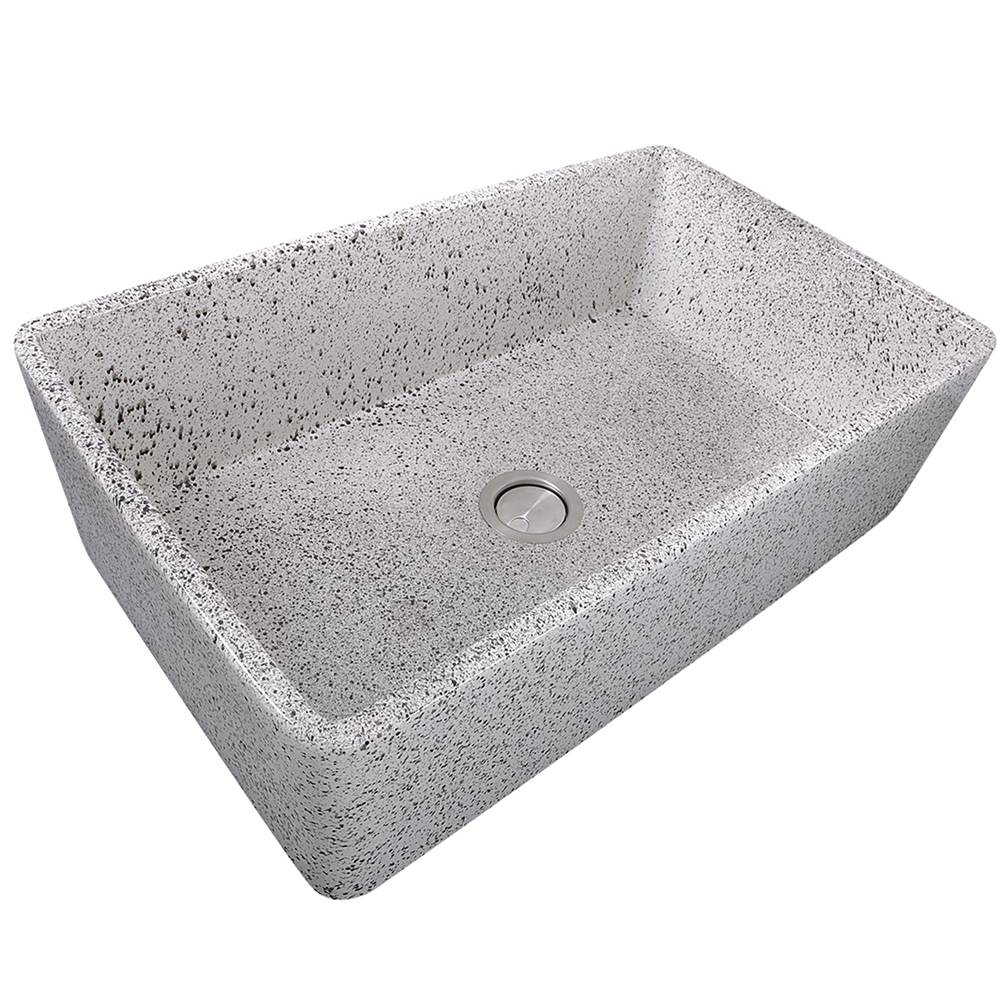 Nantucket Sinks - 33-Inch Farmhouse Fireclay Sink With Pietra Sarda Finish - Porcelain Enamel Glaze Various Neutrals
