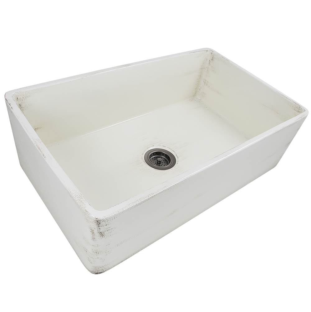Nantucket Sinks - 33-Inch Farmhouse Fireclay Sink with Shabby Straw Finish - Shabby Straw