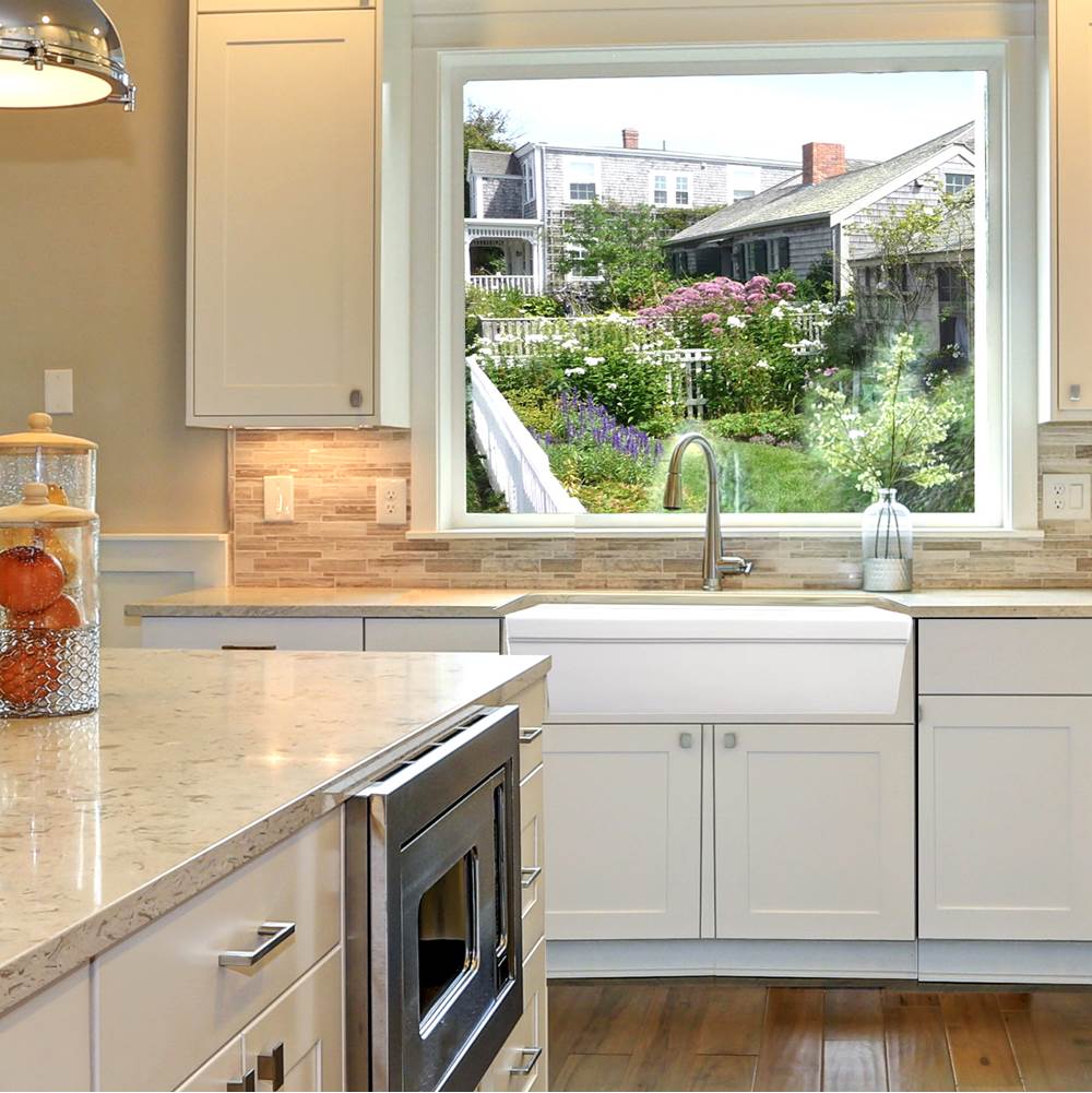 36 Inch Italian Farmhouse Fireclay Sink with Built-In Drainboard