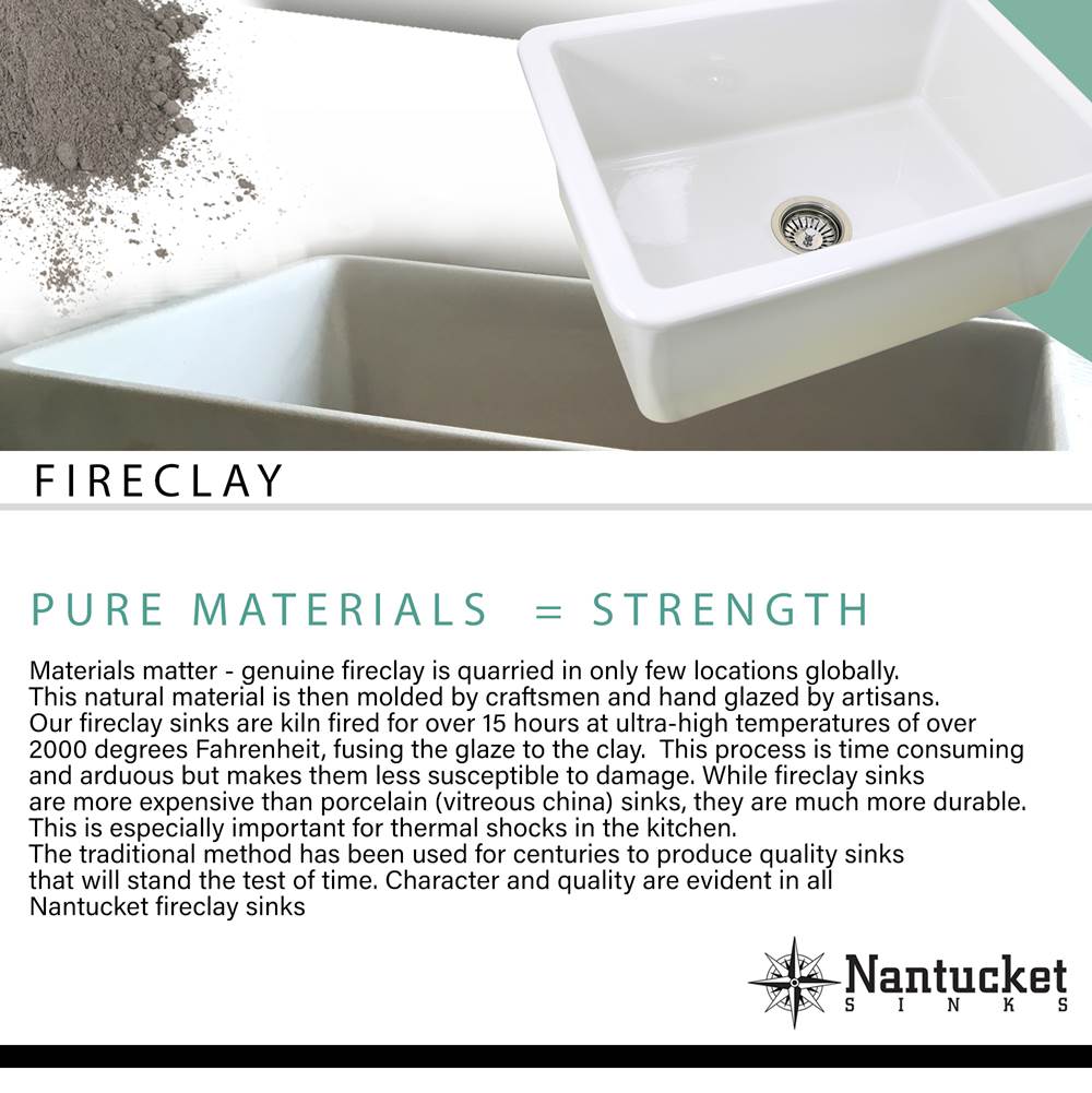 30-Inch Farmhouse Fireclay Sink with Concrete Finish
