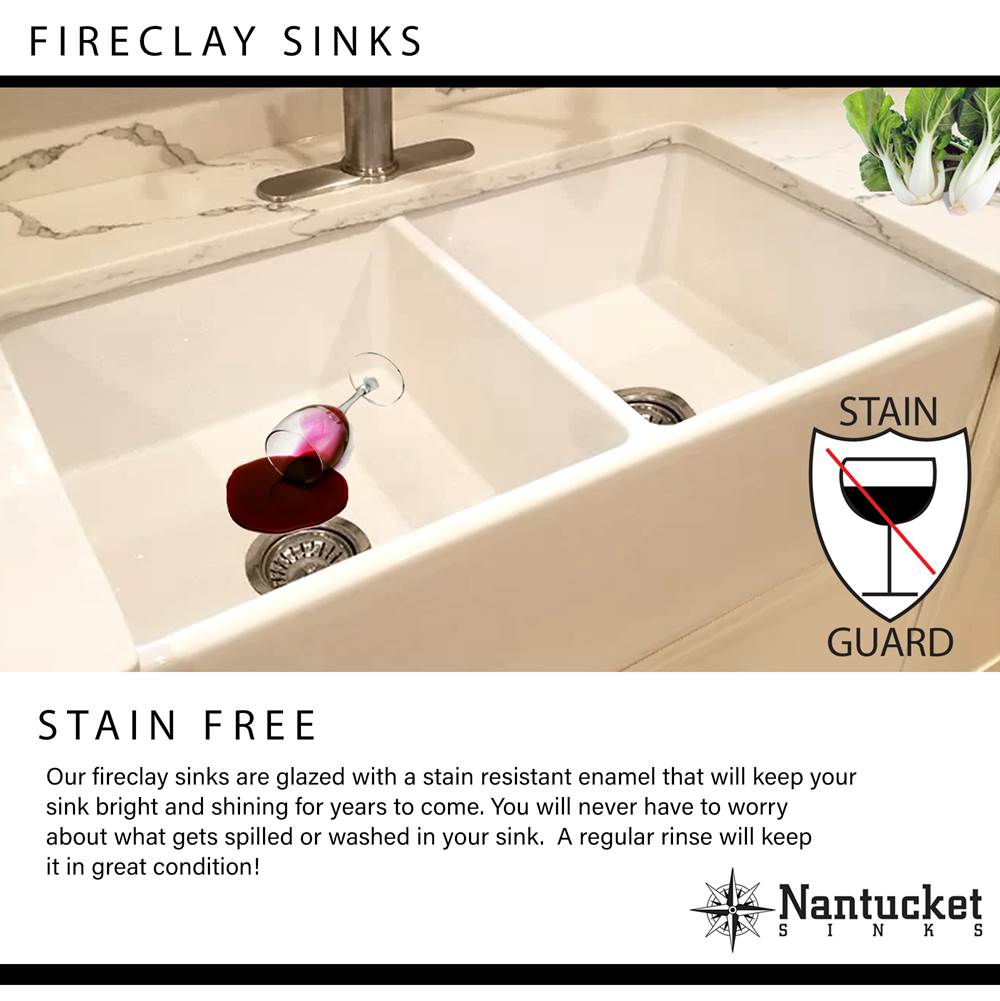 Double Bowl Farmhouse Fireclay Sink with Concrete Finish