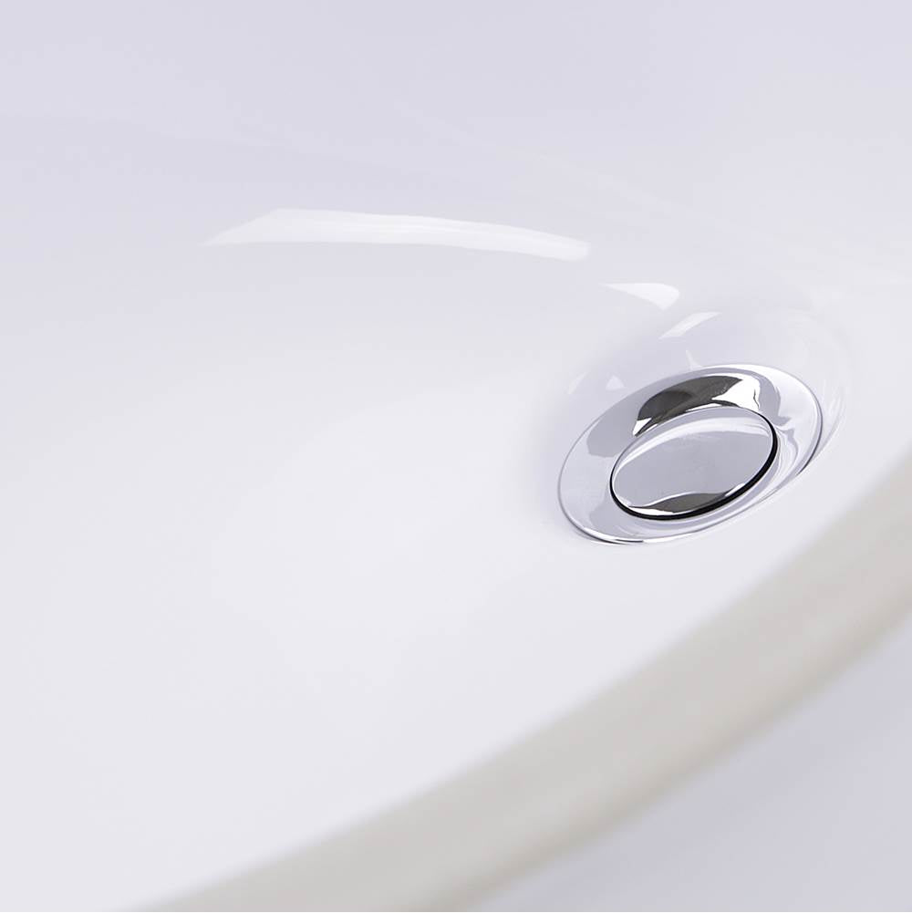 15 Inch x 12 Inch Glazed Bottom Undermount Oval Ceramic Sink In White