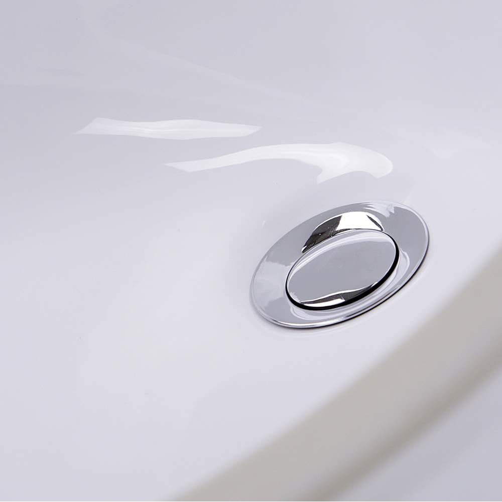 17 Inch x 14 Inch Glazed Bottom Undermount GB-17x17-W Oval Ceramic Sink In White
