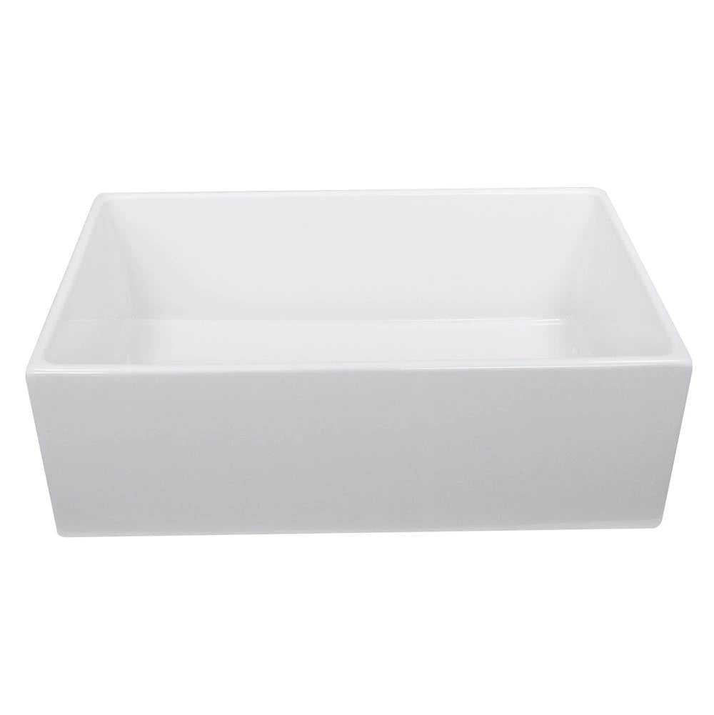 30 Inch Farmhouse Fireclay Sink with Drain and Grid