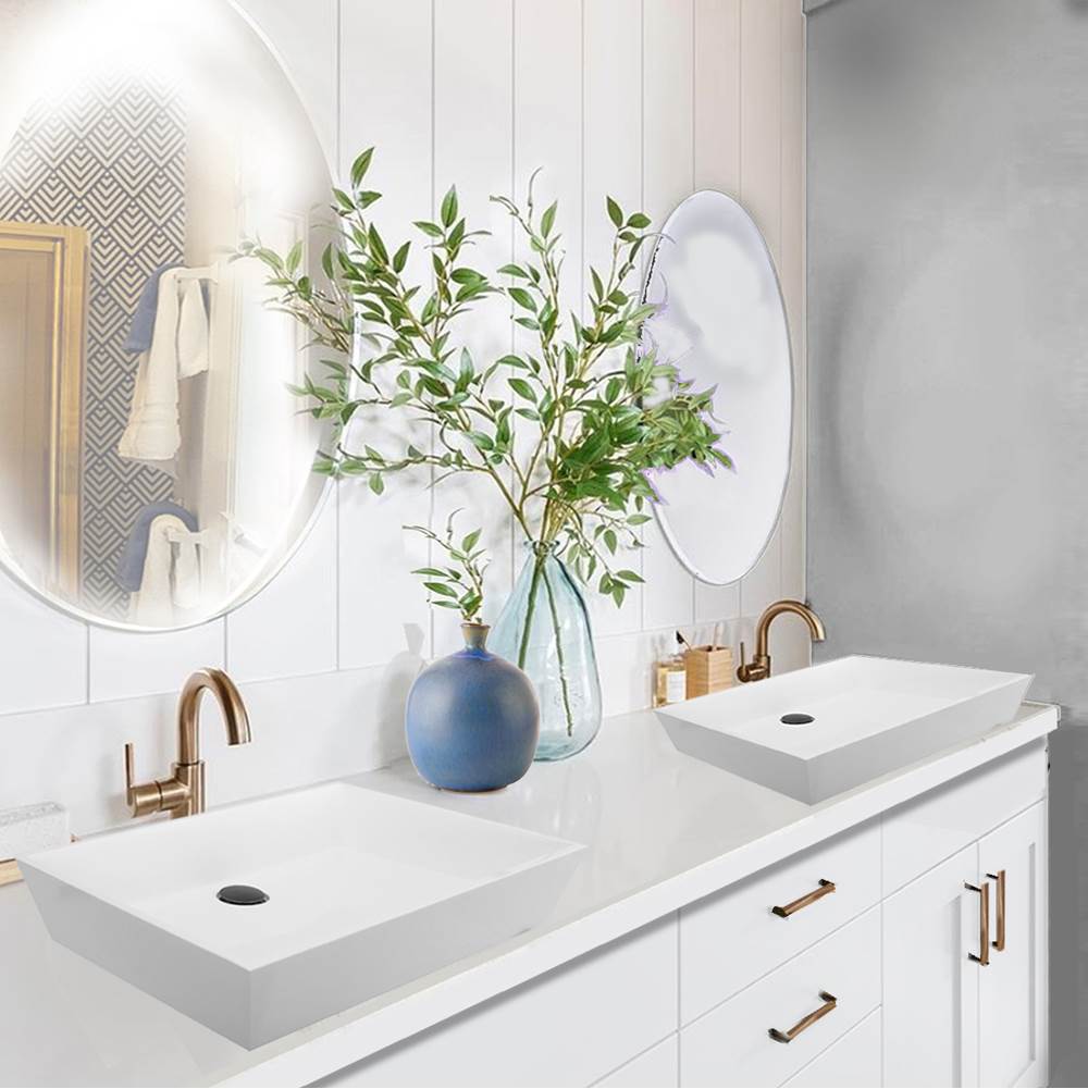 Rectangle White Glacierstone Sink