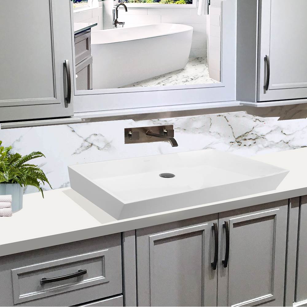 Rectangle White Glacierstone Sink