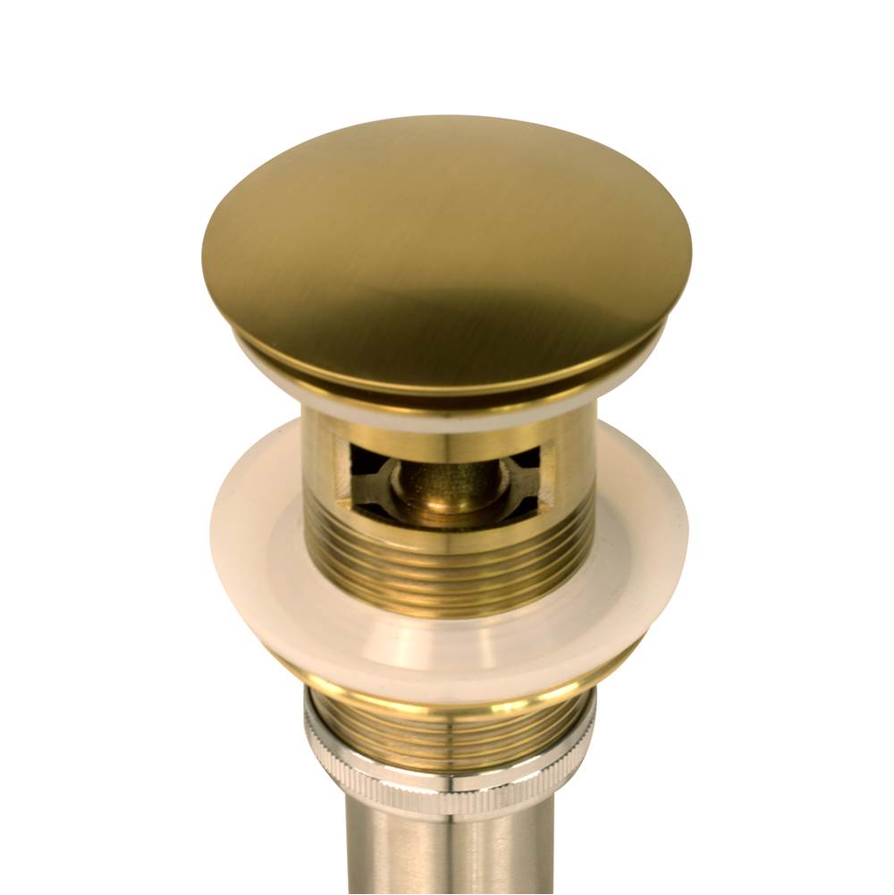 Nantucket Sinks - Brushed Gold Finish Umbrella Drain With Overflow - Brushed Gold