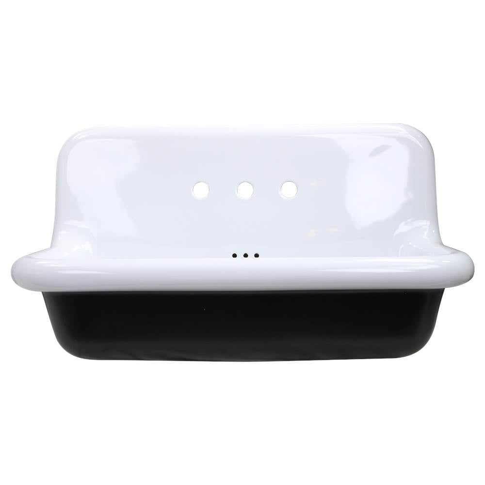 Nantucket Sinks - Fireclay Utility Sink in black/white - Black,White