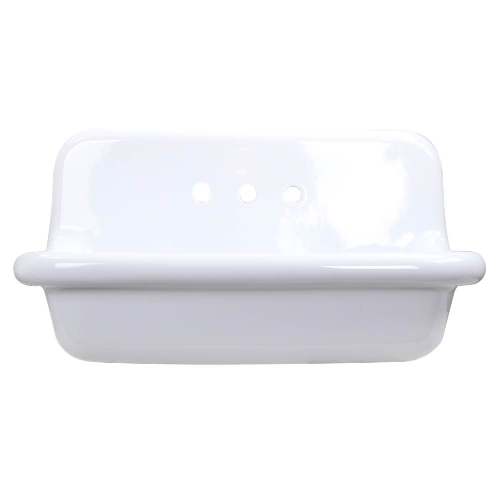 Nantucket Sinks - Fireclay Utility Sink in all white - White