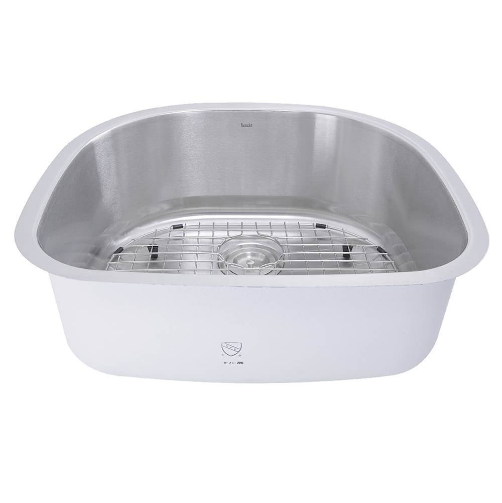 Sconset 23-Inch D-Bowl Undermount Stainless Steel Kitchen Sink, 16 Gauge