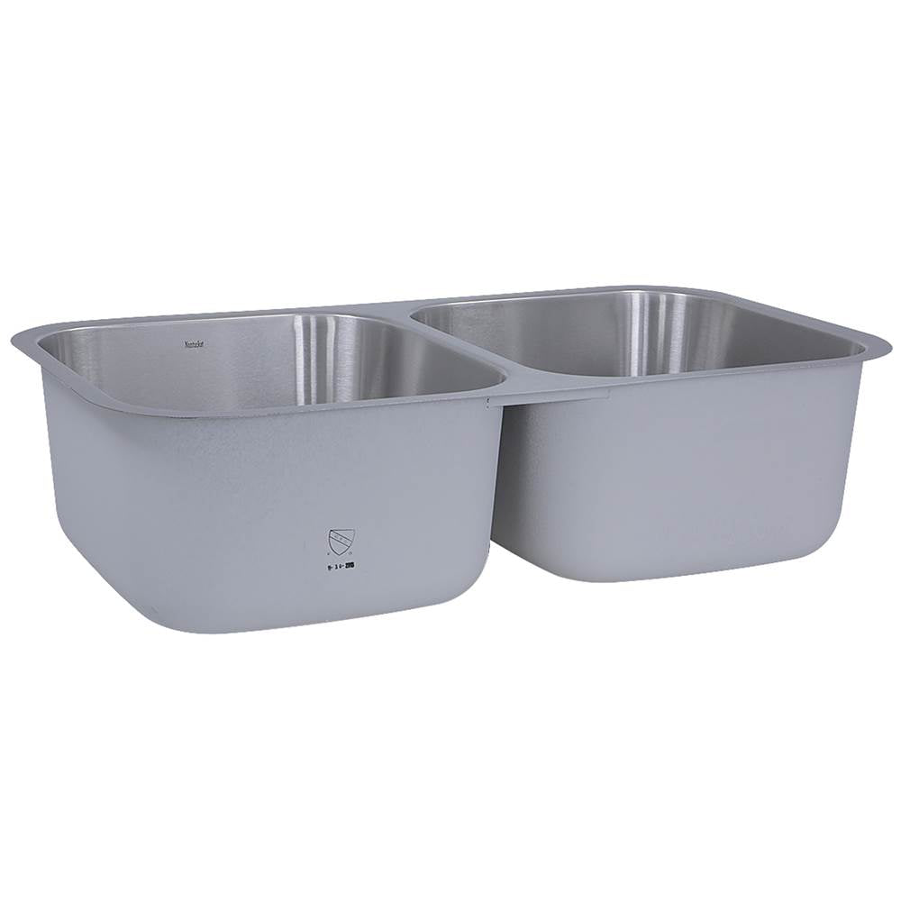 32.5 Inch Double Bowl Equal Undermount Stainless Steel Kitchen Sink, 16 Gauge