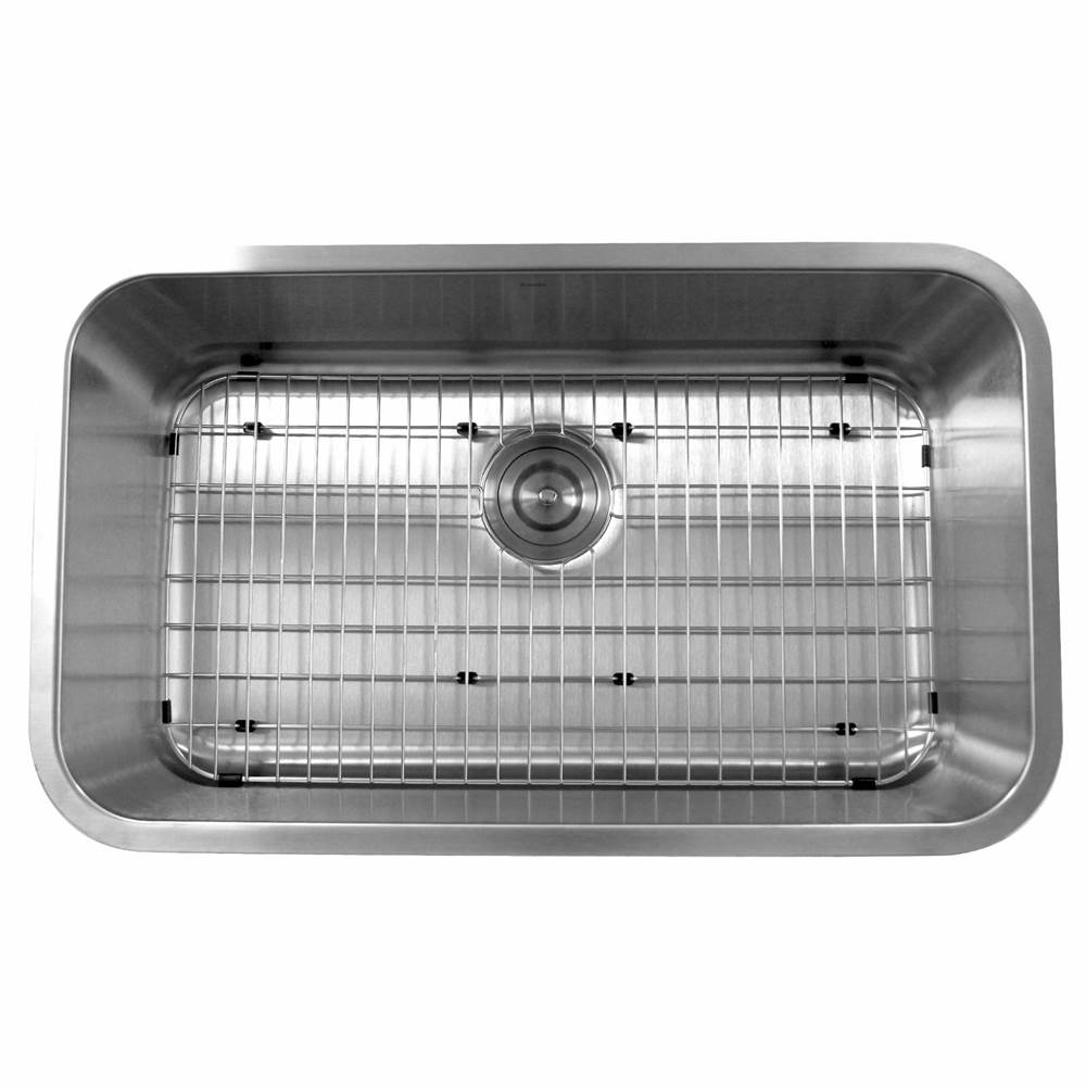 Nantucket Sinks - 30 Inch Large Rectangle Single Bowl Undermount Stainless Steel Kitchen Sink, 9 Inches Deep - Brushed Satin