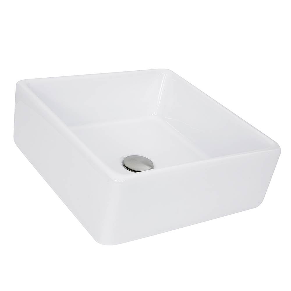 Square White Vessel Sink