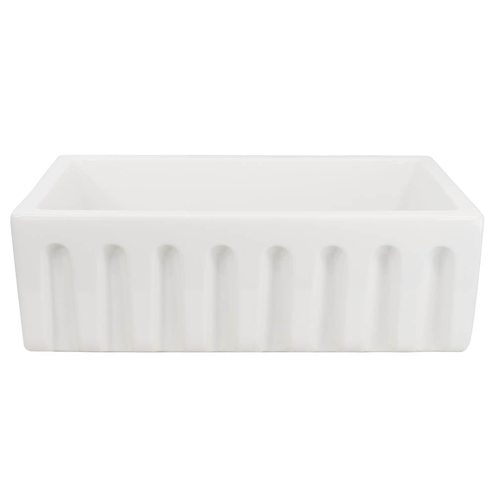 Nantucket Sinks - Orleans Collection Italian Fireclay 30-inch Fireclay Farmhouse Sink - Porcelain Enamel Glaze White