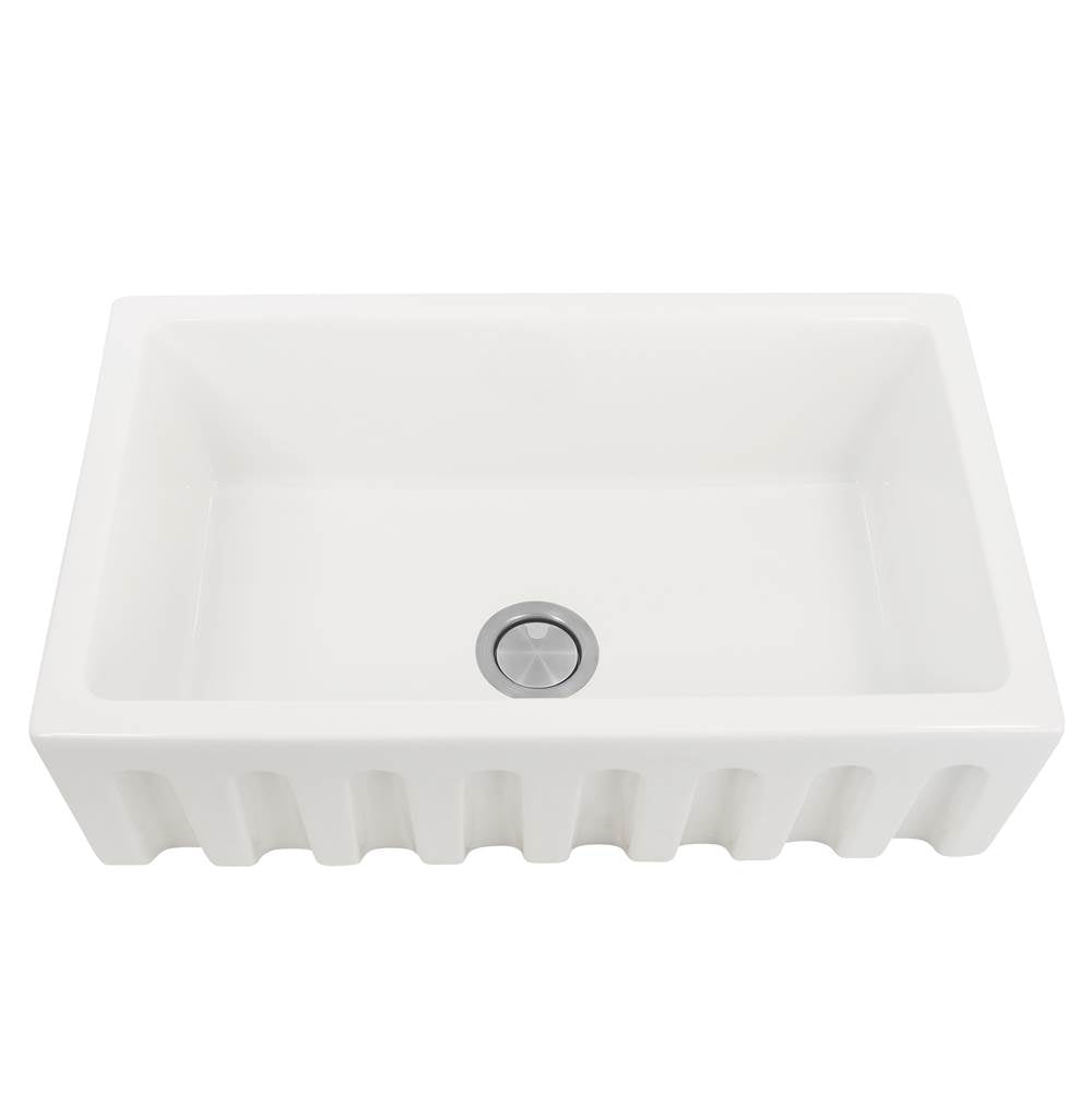 Orleans Collection Italian Fireclay 30-inch Fireclay Farmhouse Sink