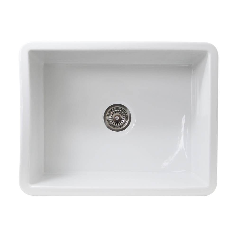 Nantucket Sinks - Orleans Collection Dualmount Fireclay Kitchen Sink - Porcelain Enamel Glaze White