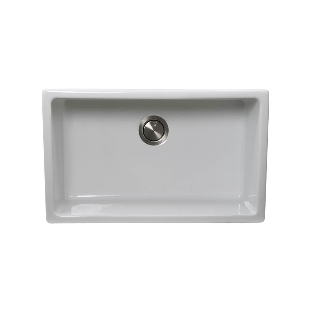 Nantucket Sinks - Orleans Collection Italian Fireclay 30-inch Fireclay Farmhouse Sink - Porcelain Enamel Glaze White