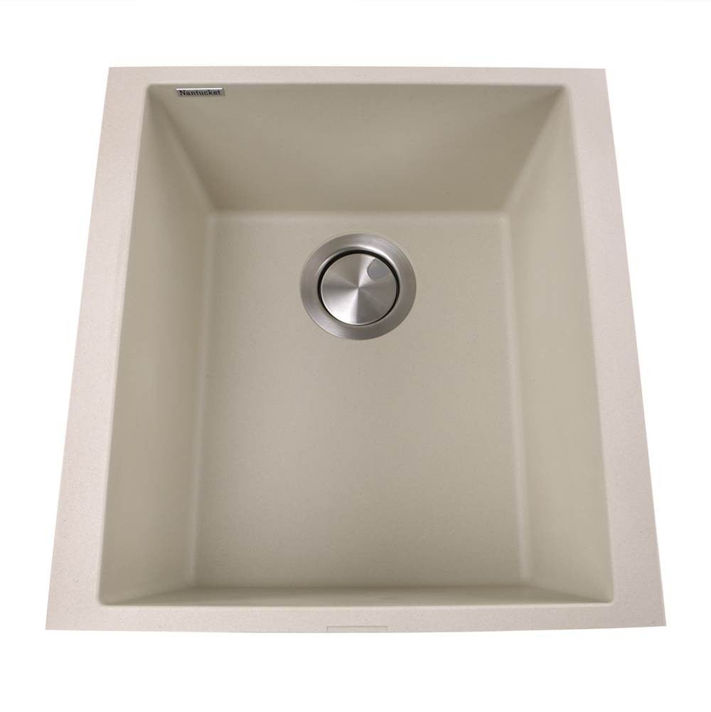 Nantucket Sinks - 17'' Single Bowl Undermount Granite Composite Bar-Prep Sink Sand - Practical And Beautiful Color With Metallic Flecks! Sand