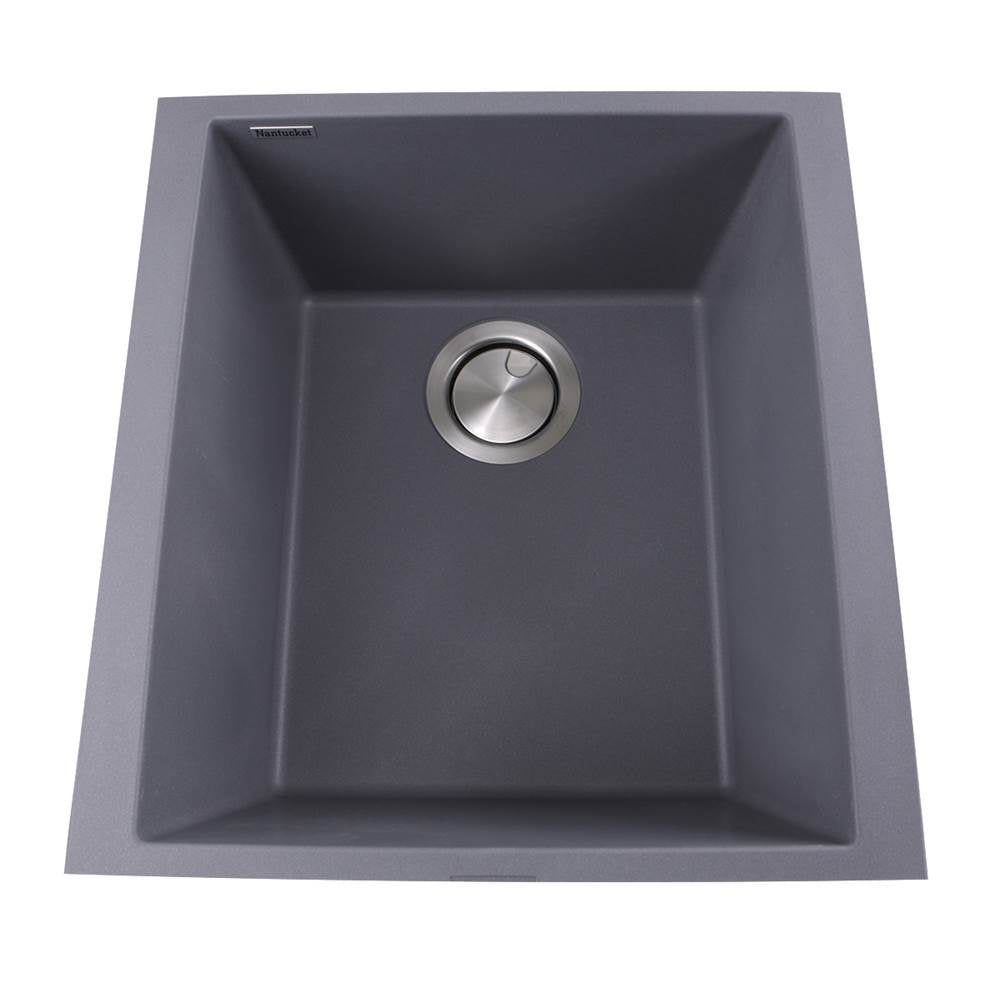 Nantucket Sinks - 17'' Single Bowl Undermount Granite Composite Bar-Prep Sink Titanium - Matte Titanium