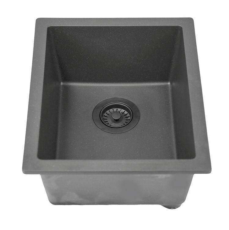 Nantucket Sinks - Nantucket Sinks' 15'' x 18'' granite composite single bowl dualmount bar-prep sink is crafted in Europe. - Matte Titanium