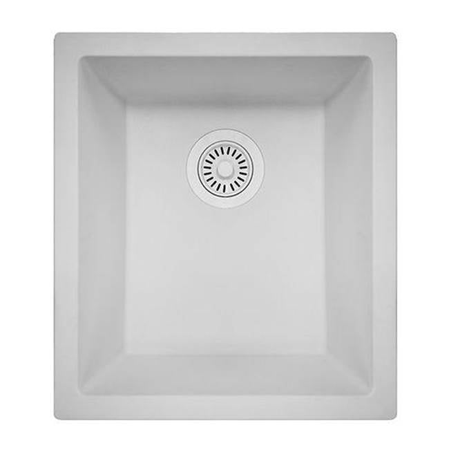 Nantucket Sinks - Nantucket Sinks' 15'' x 18'' granite composite single bowl dualmount bar-prep sink is crafted in Europe. - Matte White