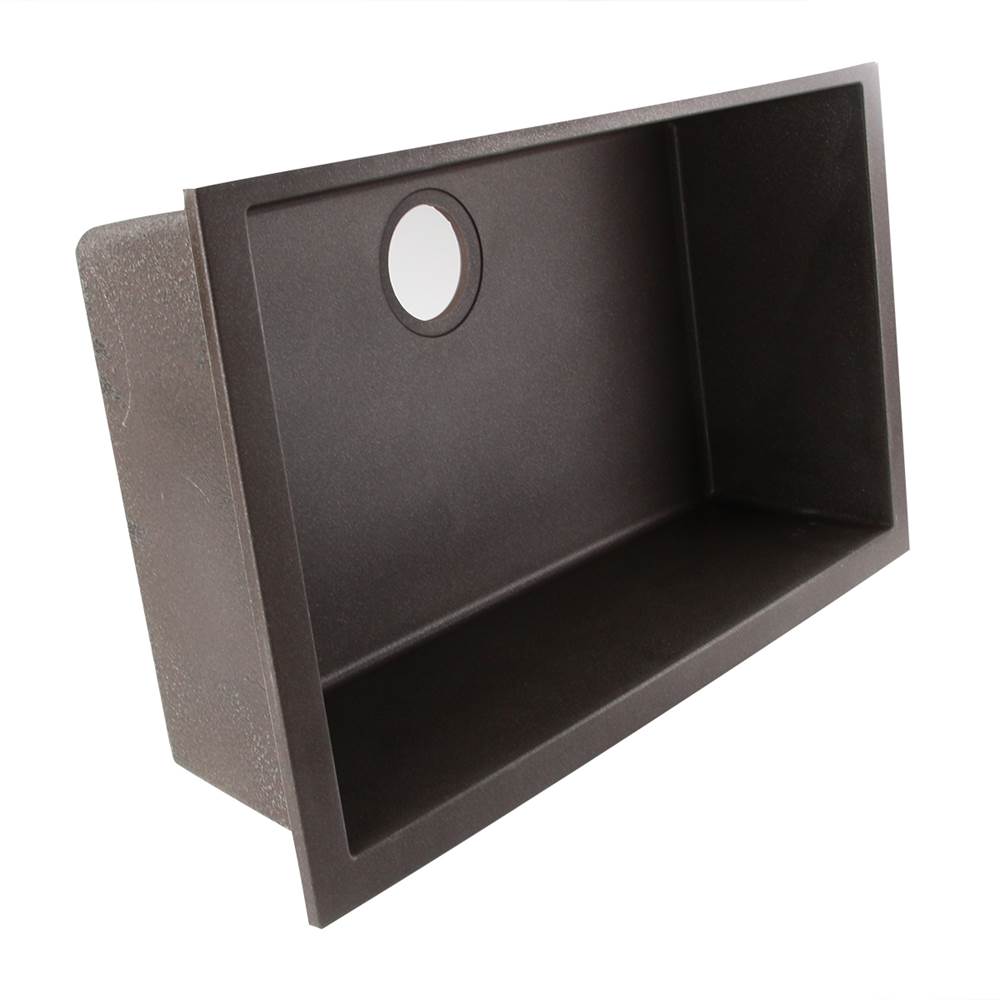 Large Single Bowl Undermount Granite Composite Black