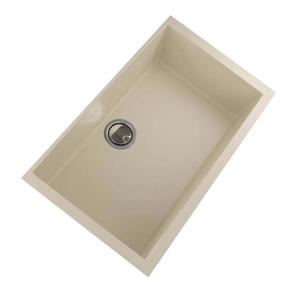 Large Single Bowl Undermount Granite Composite Black