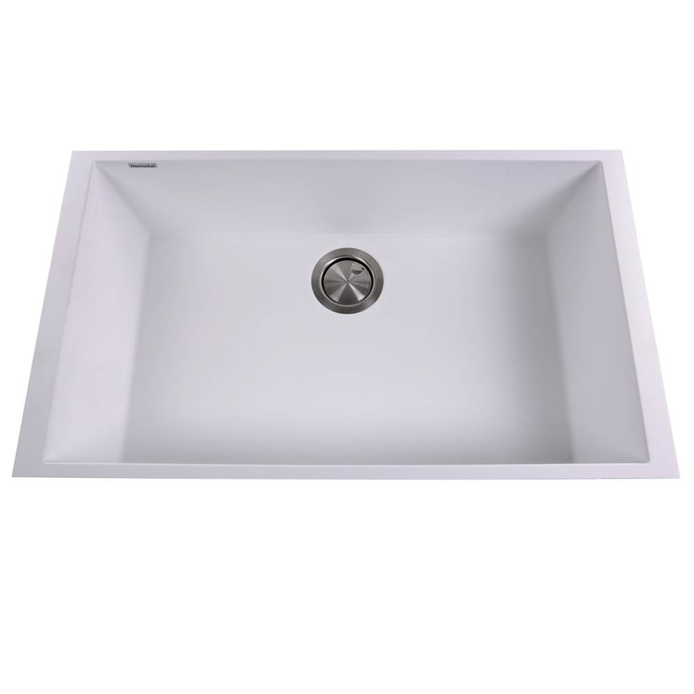 Nantucket Sinks - Large Single Bowl Undermount Granite Composite White - Matte White