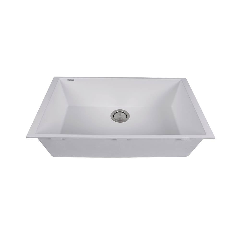 Large Single Bowl Undermount Granite Composite Black