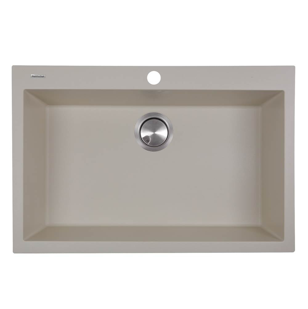 Nantucket Sinks - Large Single Bowl Dual-mount Granite Composite Sand - Matte Sand