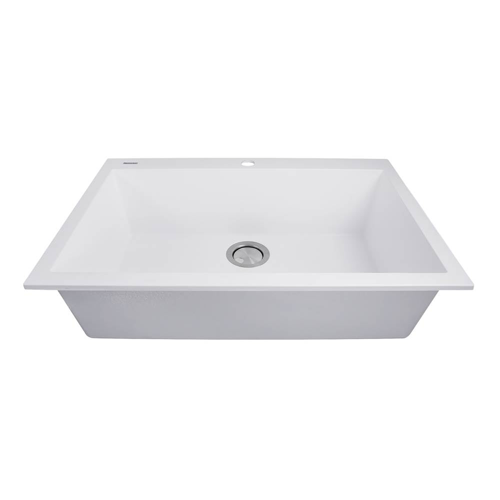 Large Single Bowl Dual-mount Granite Composite Black