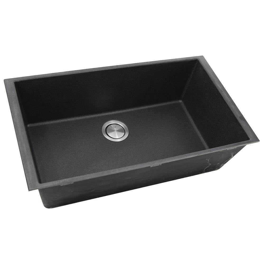 33-inch Undermount Granite Composite Sink in Black