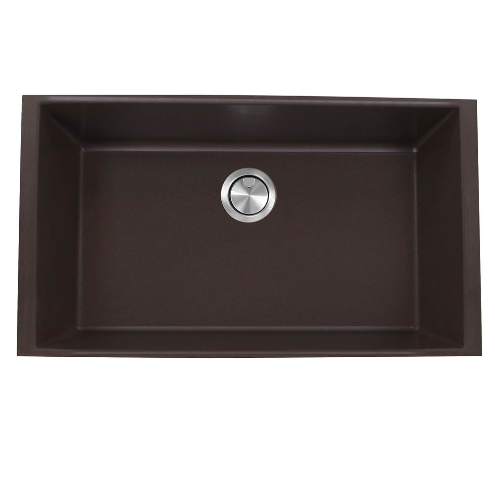 Nantucket Sinks - 33-inch Undermount Granite Composite Sink in Brown - Matte Brown