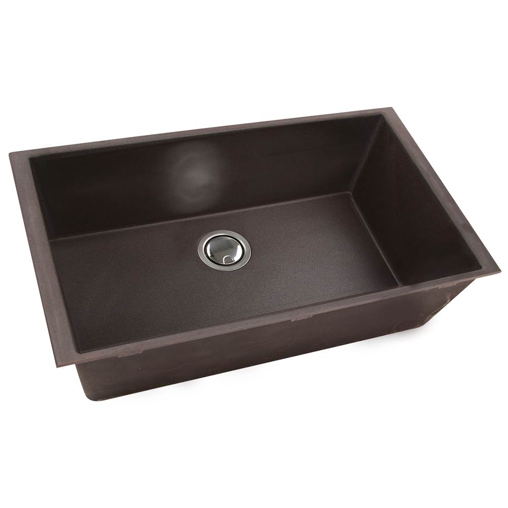 33-inch Undermount Granite Composite Sink in Black