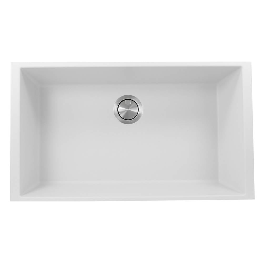 Nantucket Sinks - 33-inch Undermount Granite Composite Sink in White - Matte White