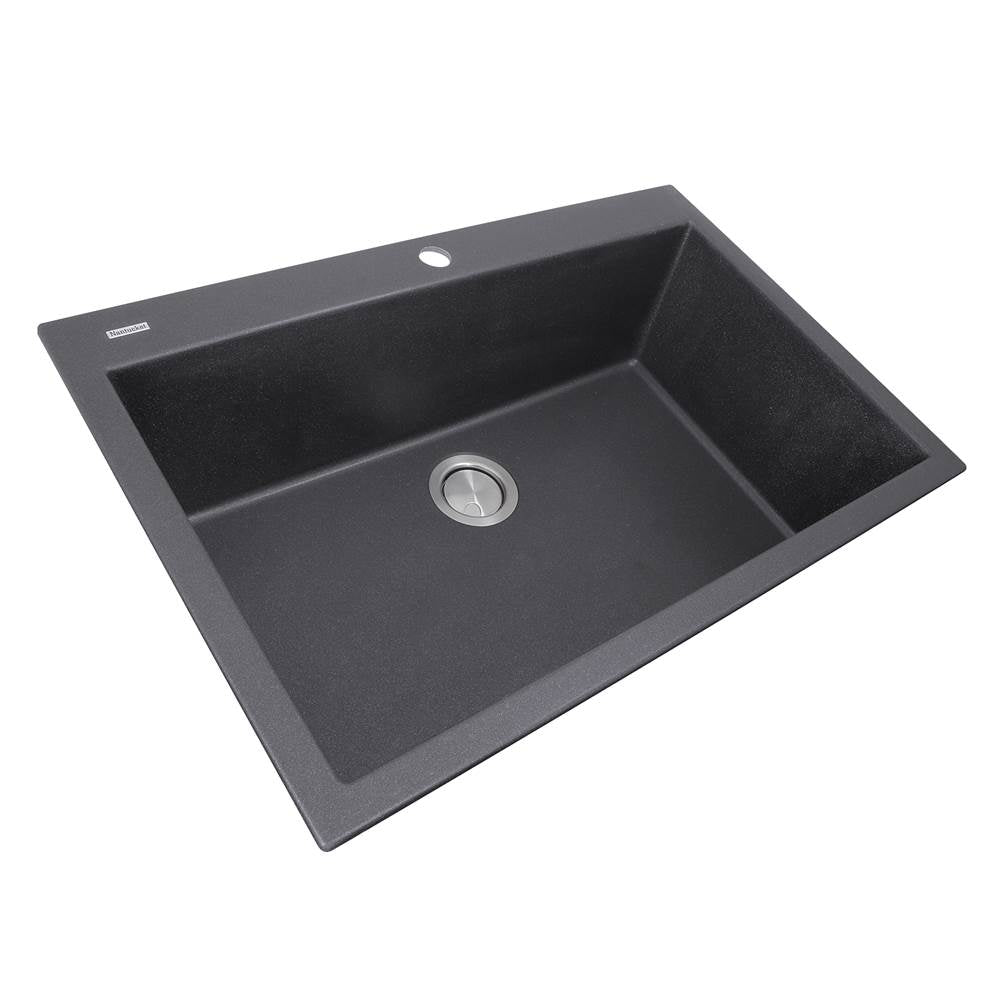 33-inch Dual-mount Granite Composite Sink in Black