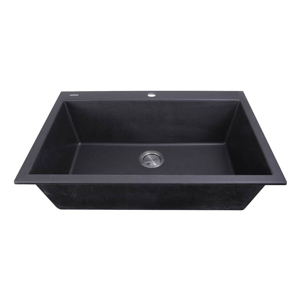 33-inch Dual-mount Granite Composite Sink in Black