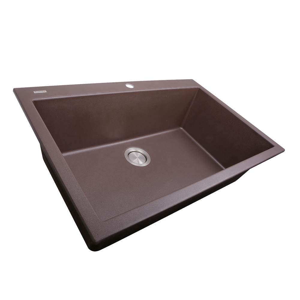 33-inch Dual-mount Granite Composite Sink in Black