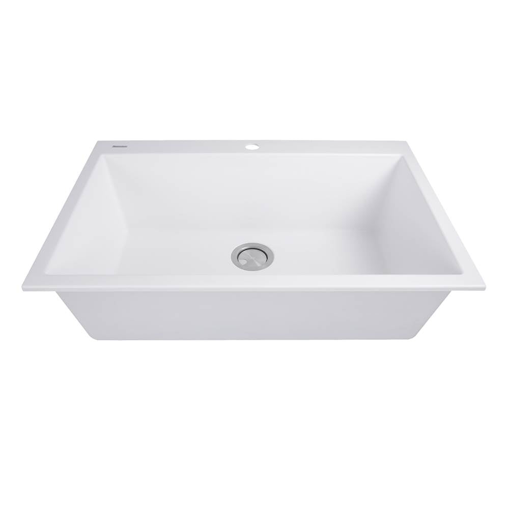 33-inch Dual-mount Granite Composite Sink in Black