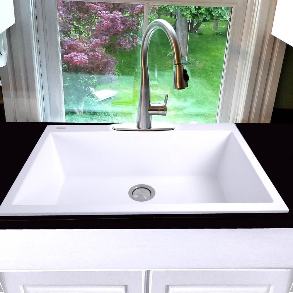 33-inch Dual-mount Granite Composite Sink in Black