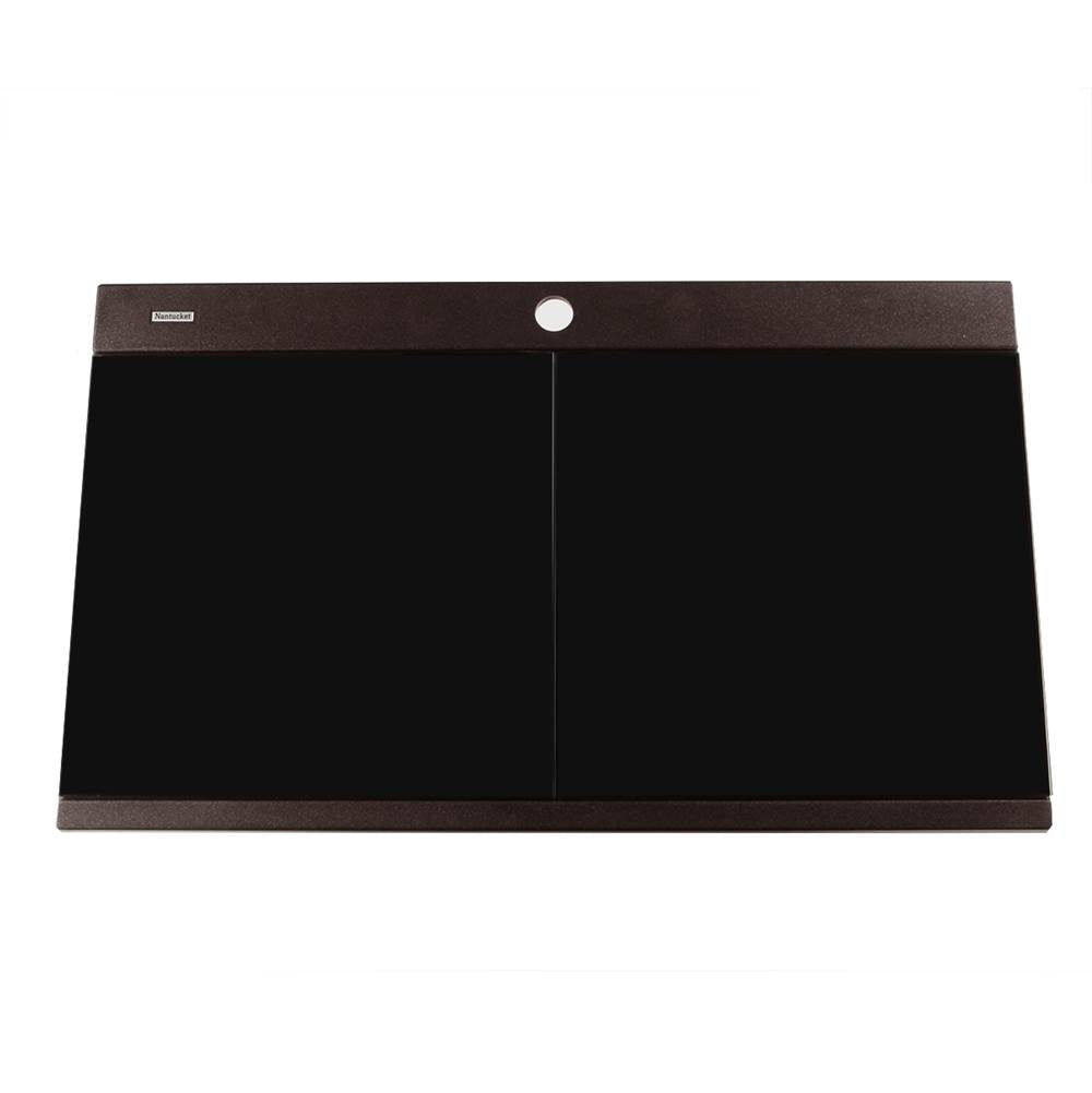 Large Double Bowl Prep Station Topmount Granite Composite Black