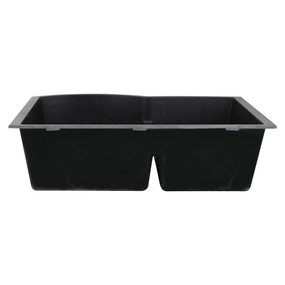 60/40 Double Bowl Undermount Granite Composite Black