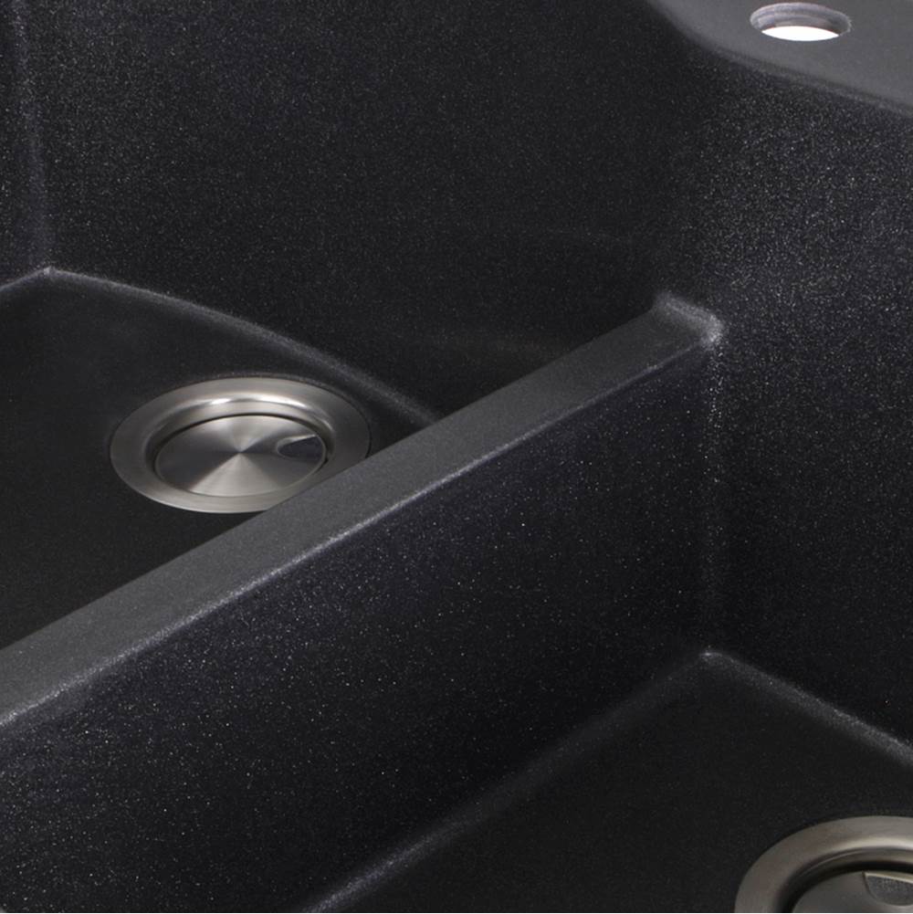 60/40 Double Bowl Dual-mount Granite Composite Black