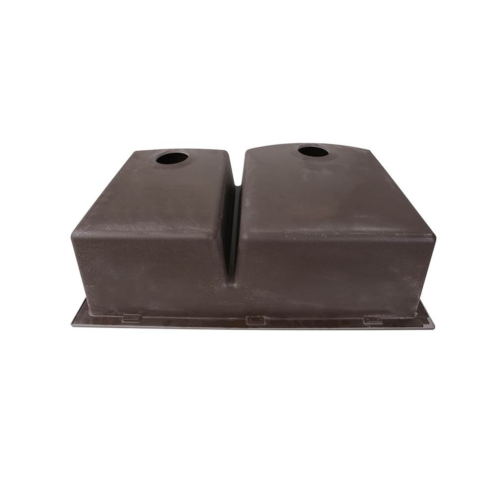 60/40 Double Bowl Dual-mount Granite Composite Black