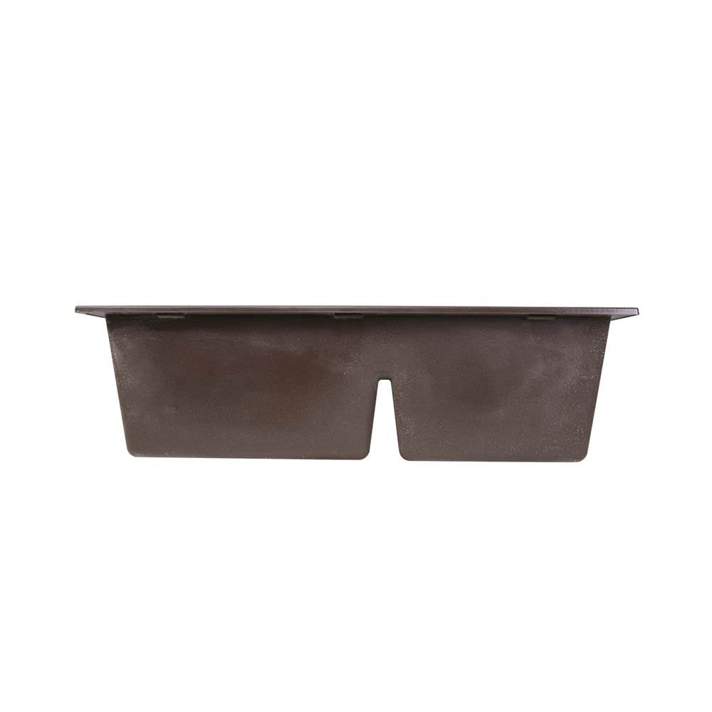 60/40 Double Bowl Dual-mount Granite Composite Black