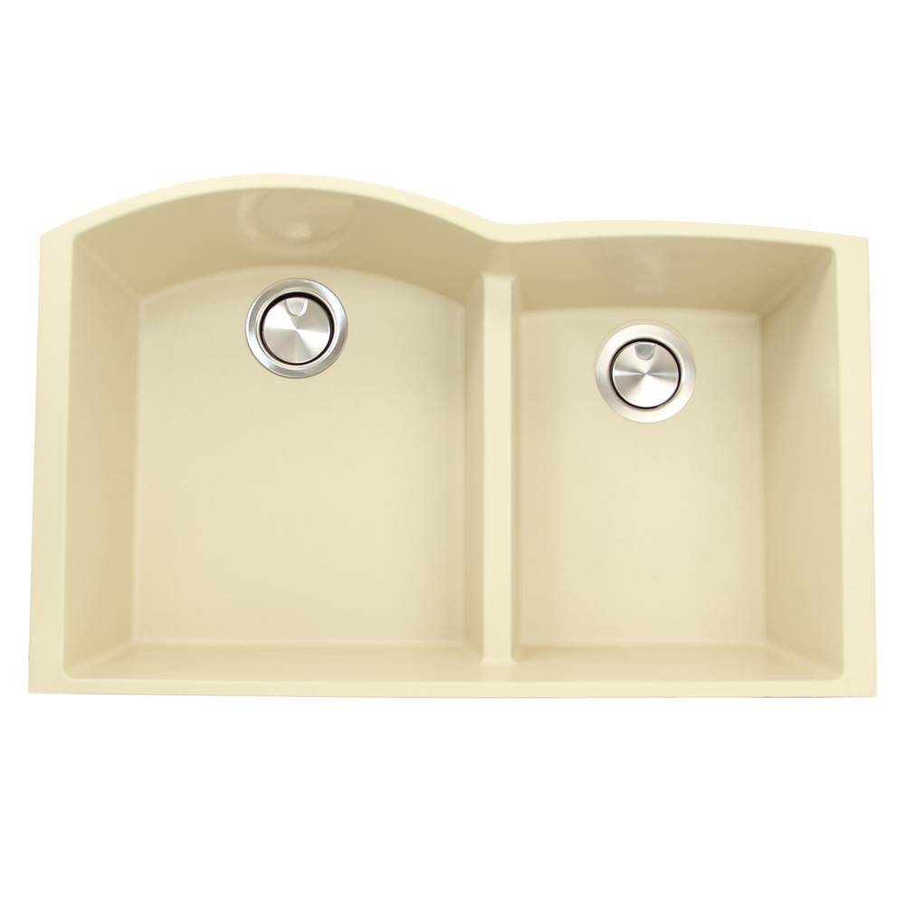 Nantucket Sinks - 60/40 Double Bowl Undermount Granite Composite Sand - Matte Sand
