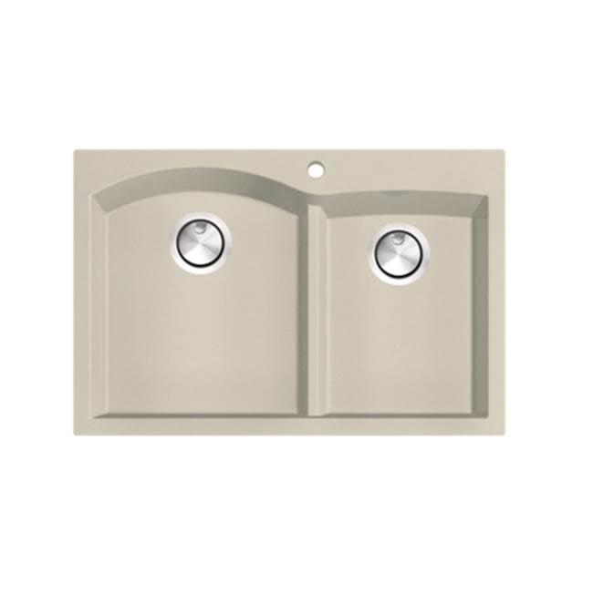 Nantucket Sinks - 60/40 Double Bowl Dual-mount Granite Composite Sand - Matte Sand
